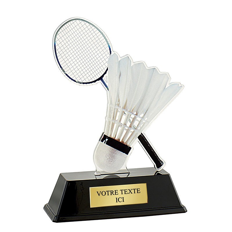 Trophée Plexi Badminton 16cm
