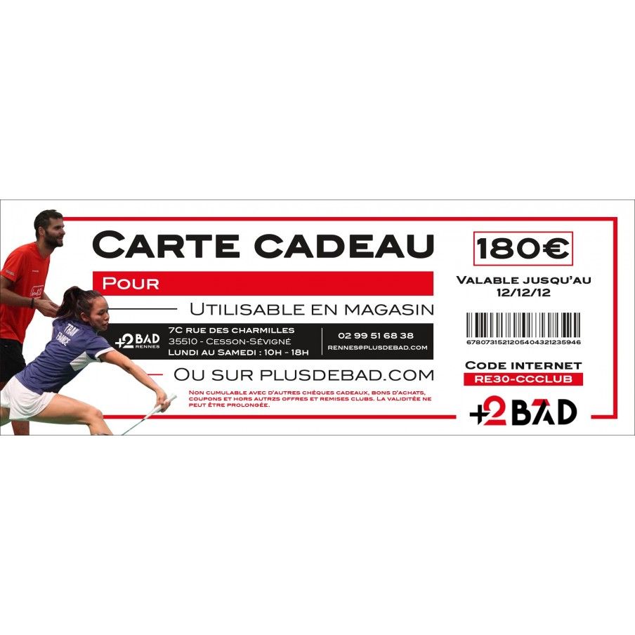 Chèque Cadeau 180€ Chèque Cadeau 180€