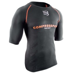 Compressport Racket Tee Shirt Black Orange