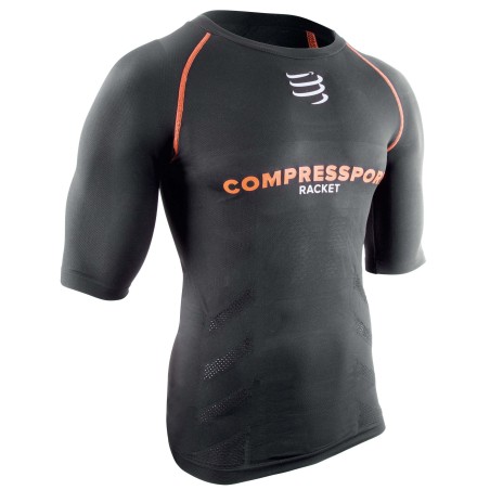 Compressport Racket Tee Shirt Black Orange Compressport Racket Tee Shirt Black Orange