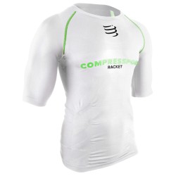 Compressport Racket Tee Shirt White Green