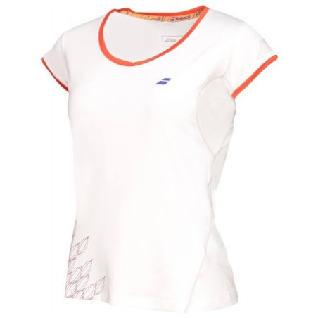 Babolat Cap Sleeve Perf 2016 Women White Orange Babolat Cap Sleeve Perf 2016 Women White Orange