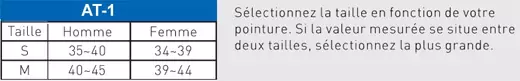 Tableau des tailles Zamst AT-1